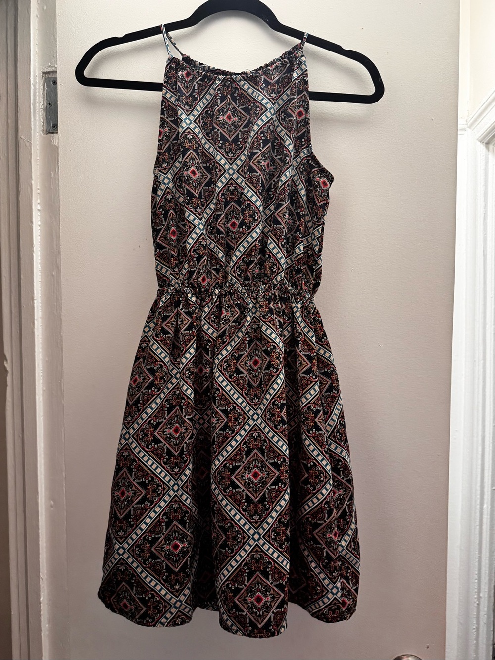 Soprano Mini Dress with Pink, Cream and Turquoise Accents